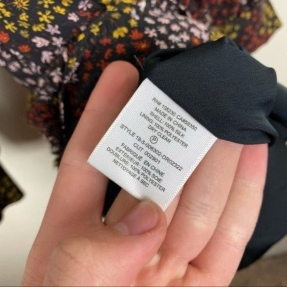 Joie Donetta Floral Balloon Long Sleeve Silk Dress - Picture 8 of 10